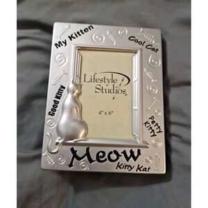 Kitty Cat Meow Picture frame & 80 photo Holder Album New 4"x6" Size